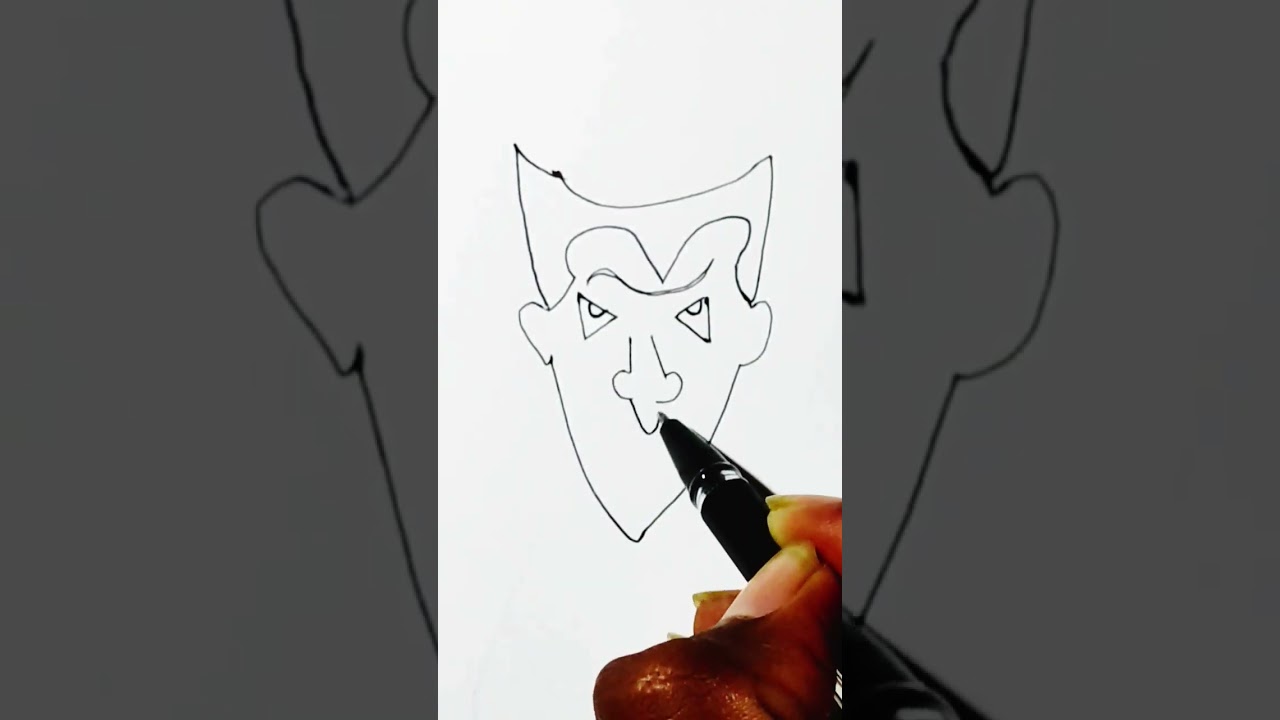 how to draw the joker face very easy drawing #shorts #youtubeshorts #art #artistprinceyt