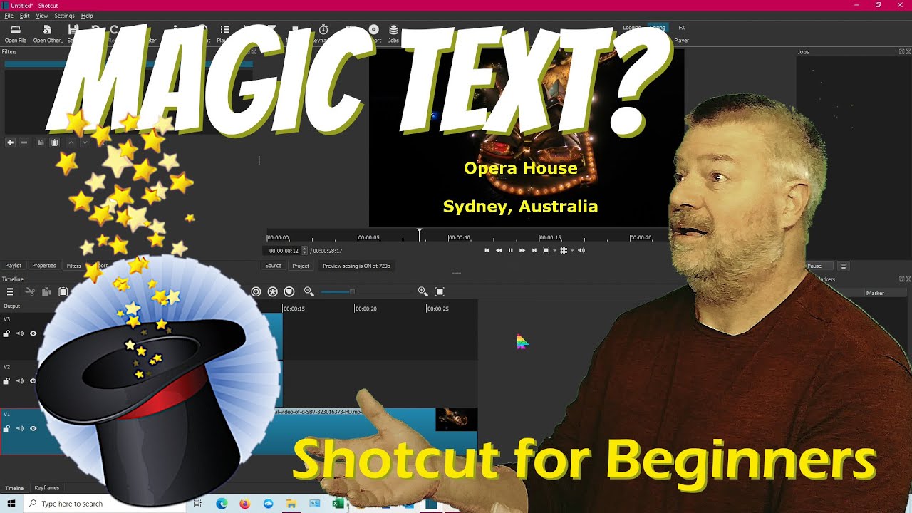 Shotcut- Magic Text -Appearing and Disappearing (Shotcut Keyframes Tips)