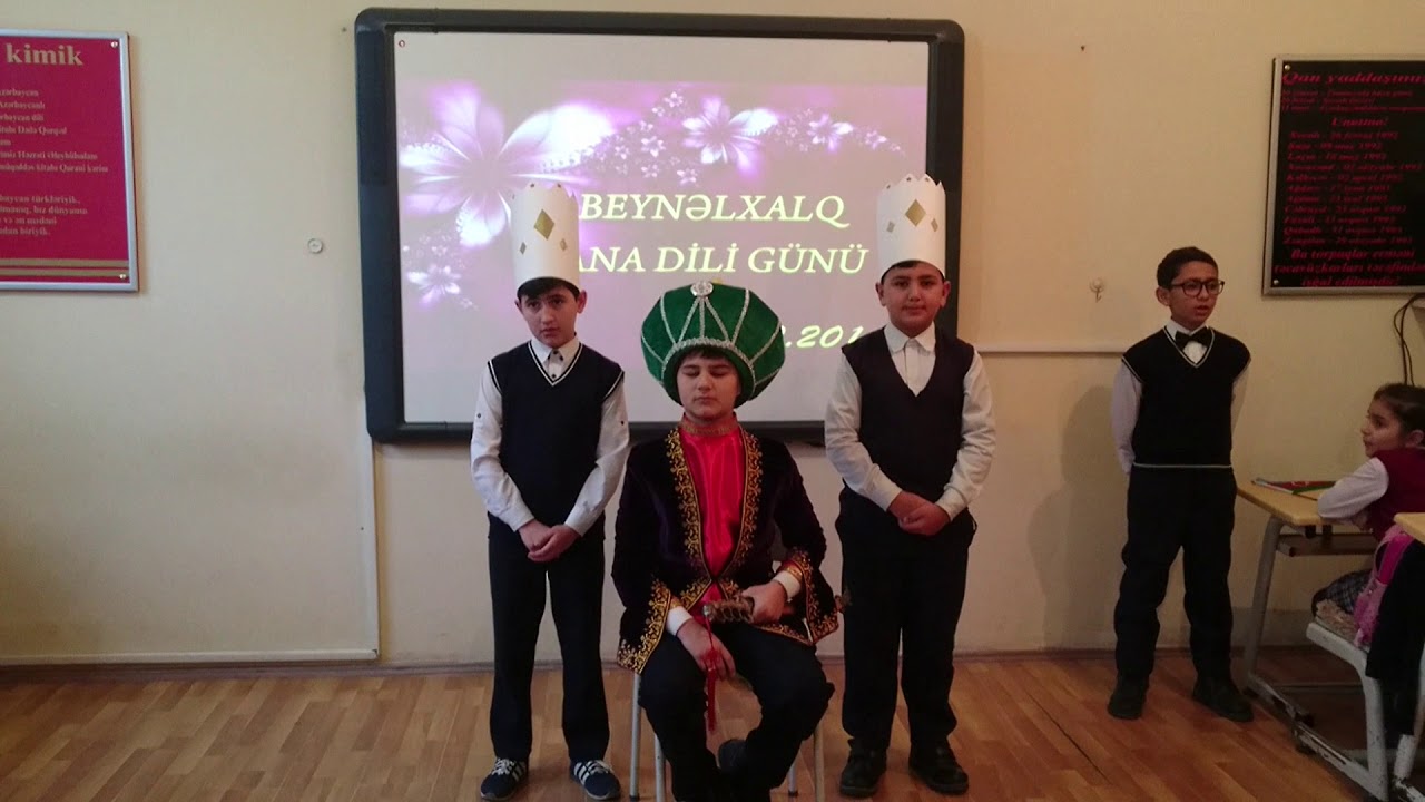 4b sinfində Ana dili gününə aid səhnəcik