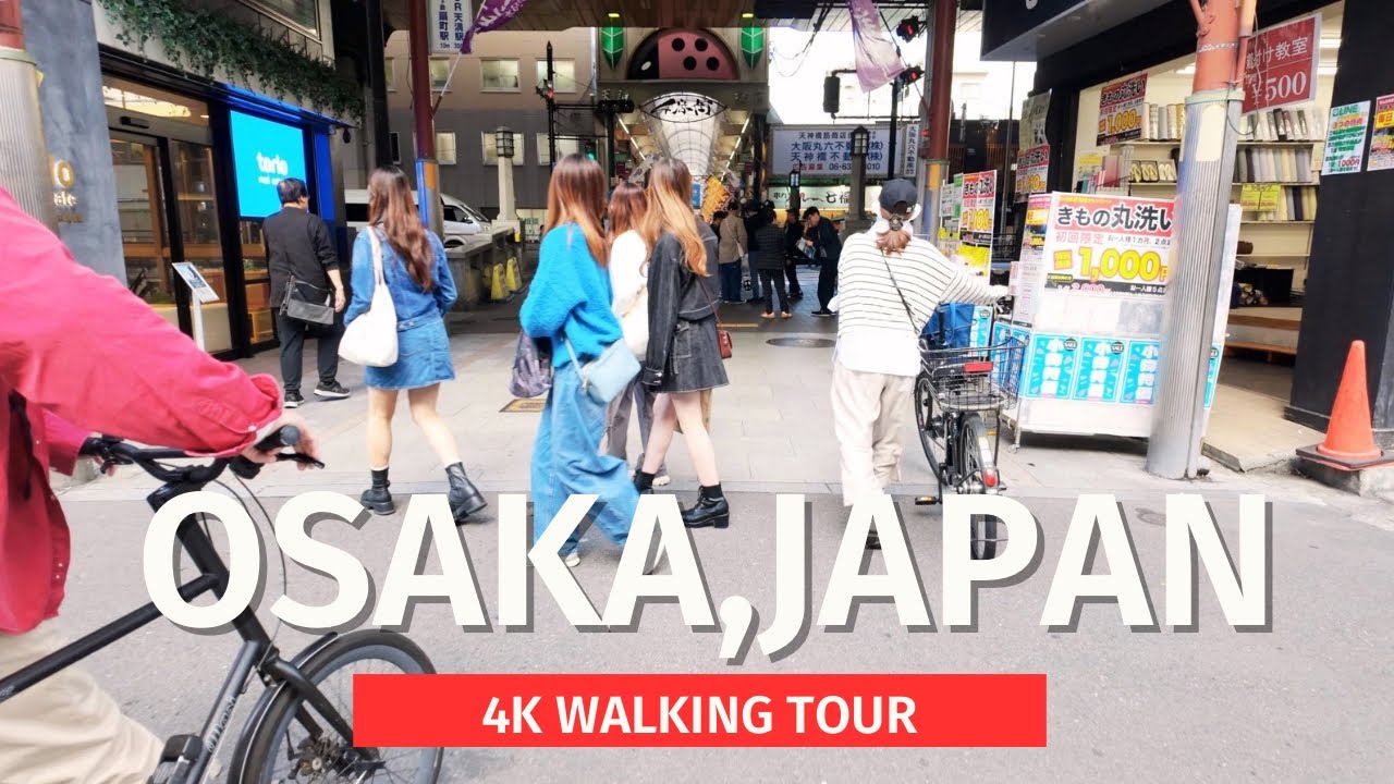 【日本一長い商店街 天神橋筋商店街】The longest shopping street in JAPAN - 4K awalking Tour in OSAKA,JAPAN -