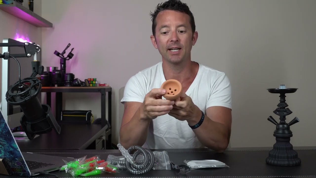 UNBOXING Portable Black and Pink Hookah Set with 2 Hoses - LilOne Hookah by tricase