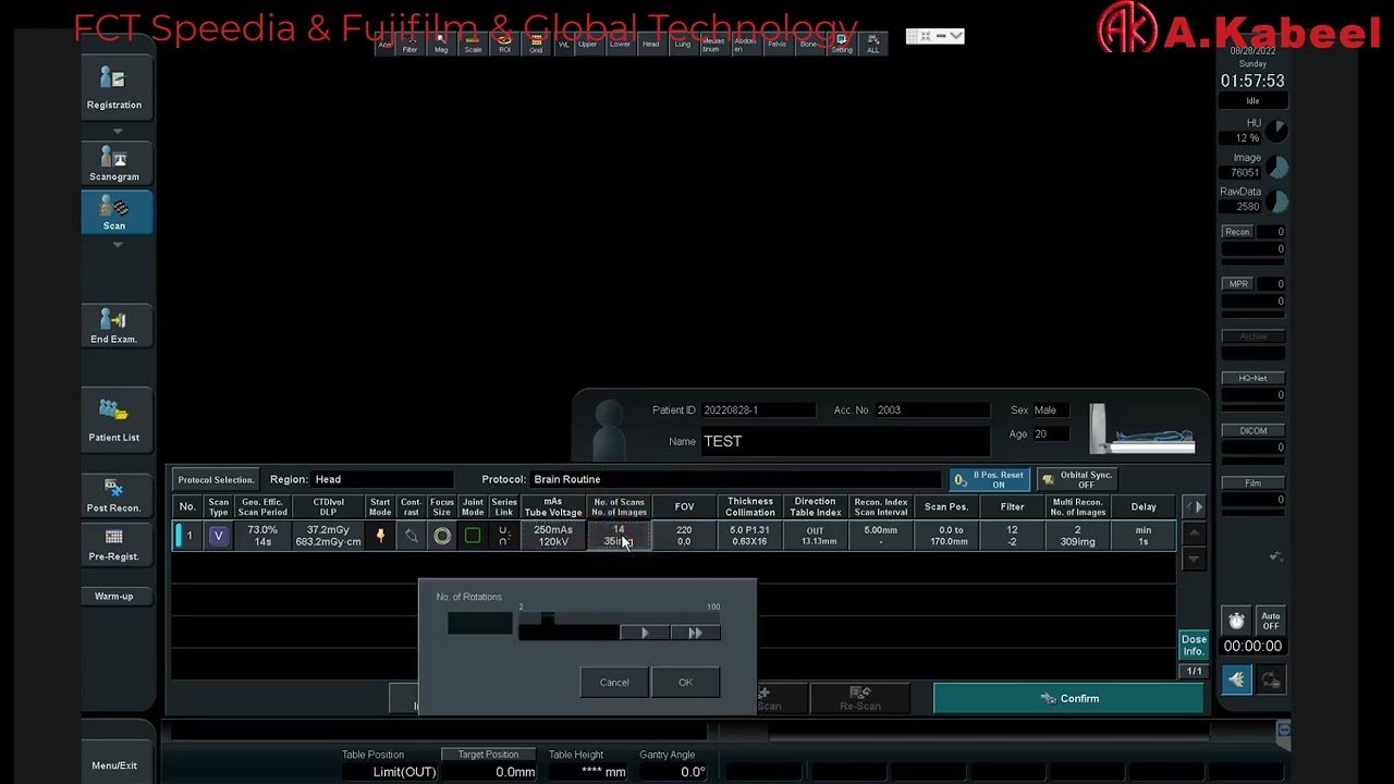 Registration and Scanning parameters