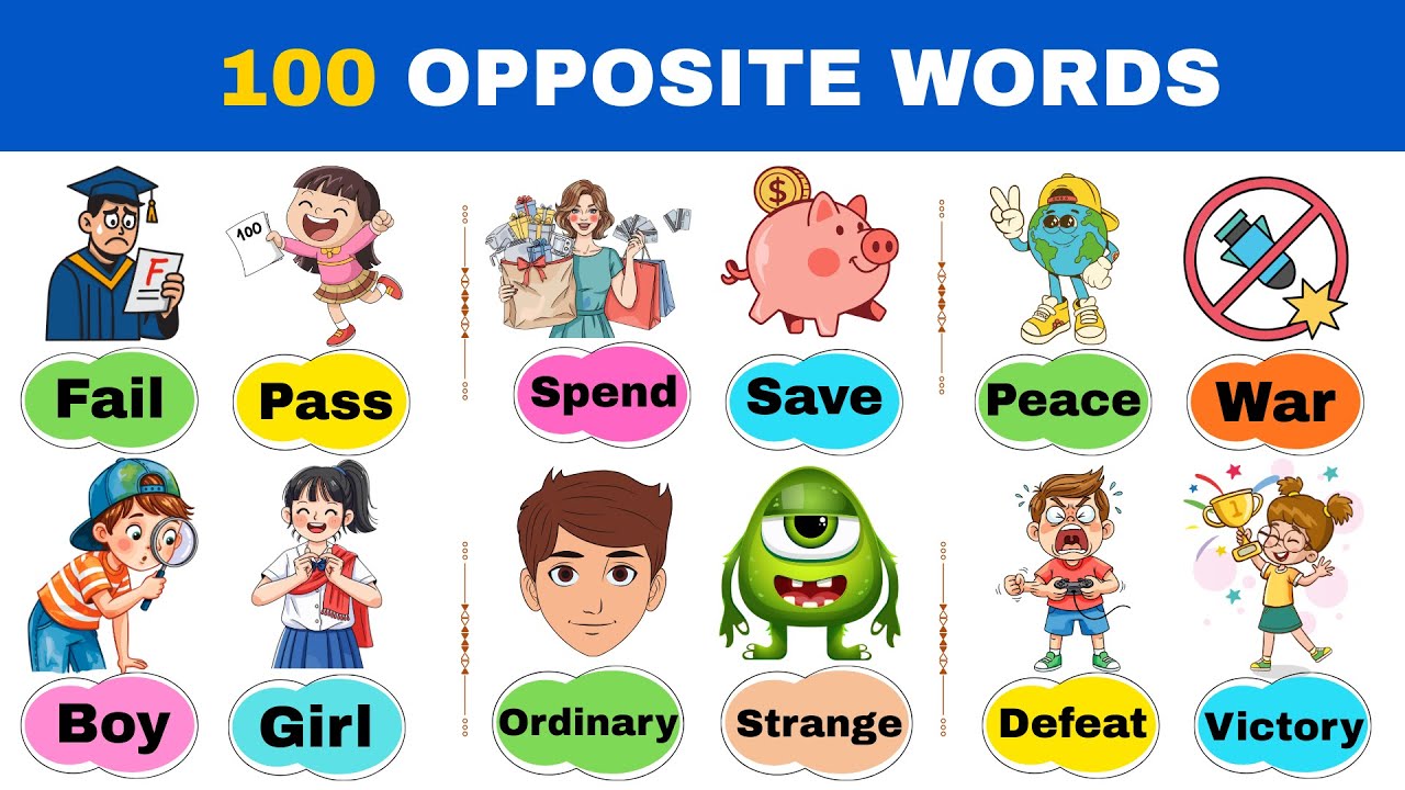 100 Must-Know English Opposite Words for Daily Speaking | English for Beginners 🔥