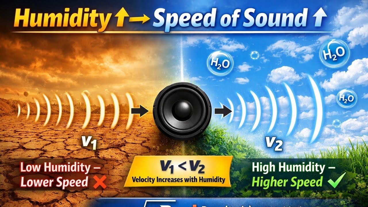 Effect of humidity of air on Velocity of Sound Wave in air ‖ Sound travels faster on a rainy day tha