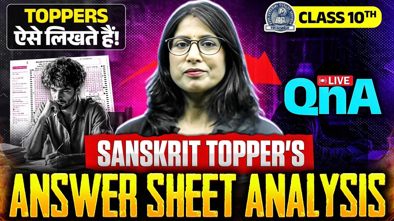 MP Board Class 10 Sanskrit 📚| Live QnA + Toppers Copy Analysis 🔥| Board Exam 2026 | Nisha Ma'am