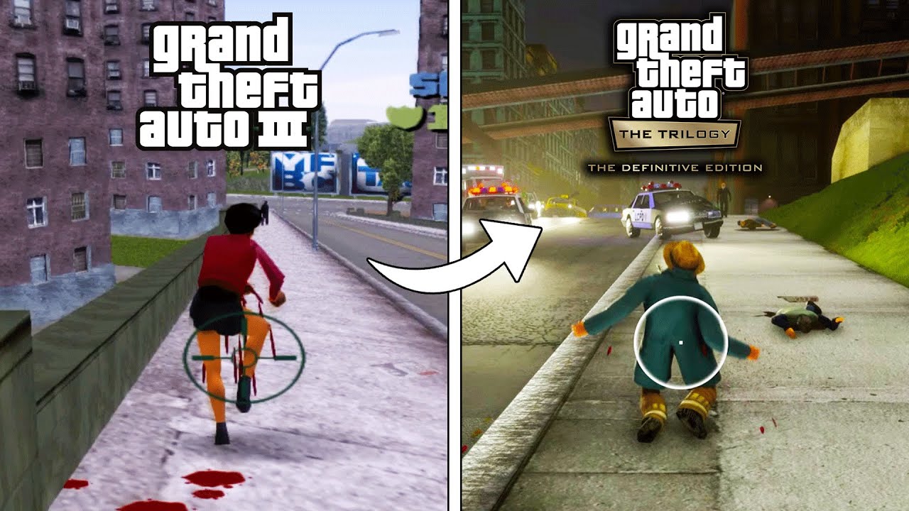Grand Theft Auto III -The Definitive Edition vs Original GTA 3 - Physics and Details Comparison