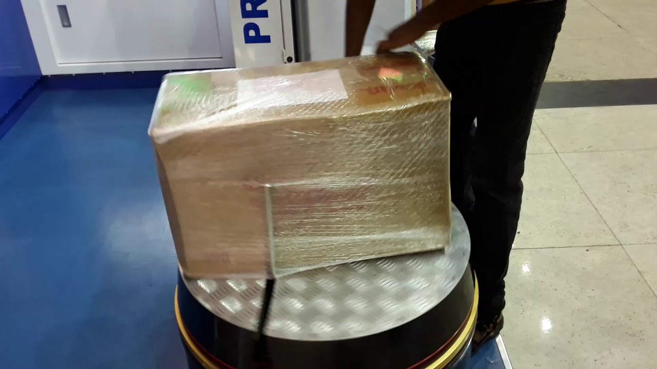 Plastic wrapping at Chennai Airport