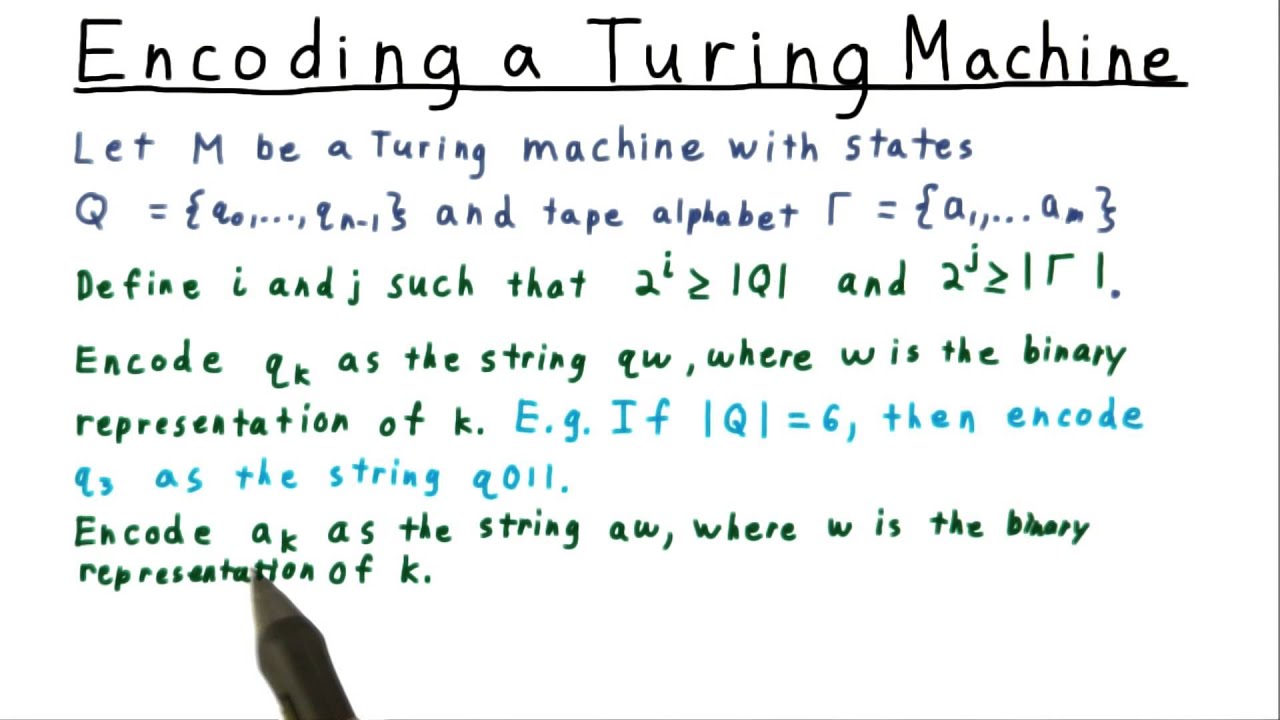 Encoding a Turing Machine - Georgia Tech - Computability, Complexity, Theory: Computability