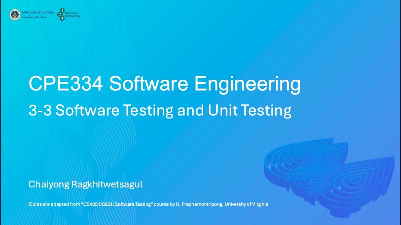 [Module 3-3] SW Testing and Unit Testing (ภาษาไทย)