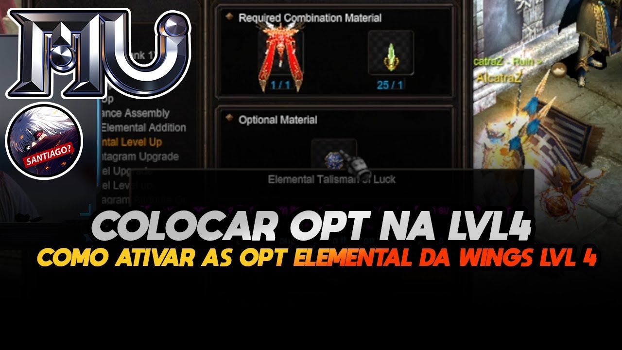 COMO COLOCAR OPTION ELEMENTAL NA WINGS LVL4 E COMO UPAR | GLOBAL MU ONLINE