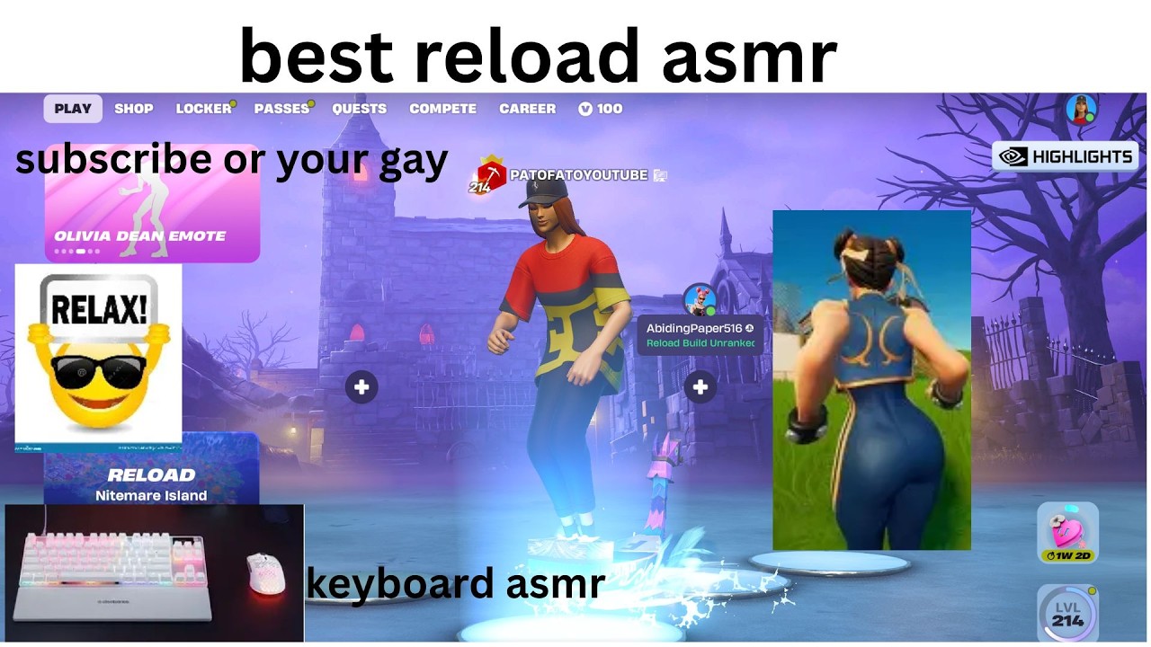 keyboard asmr fortnite reload new map gameplay
