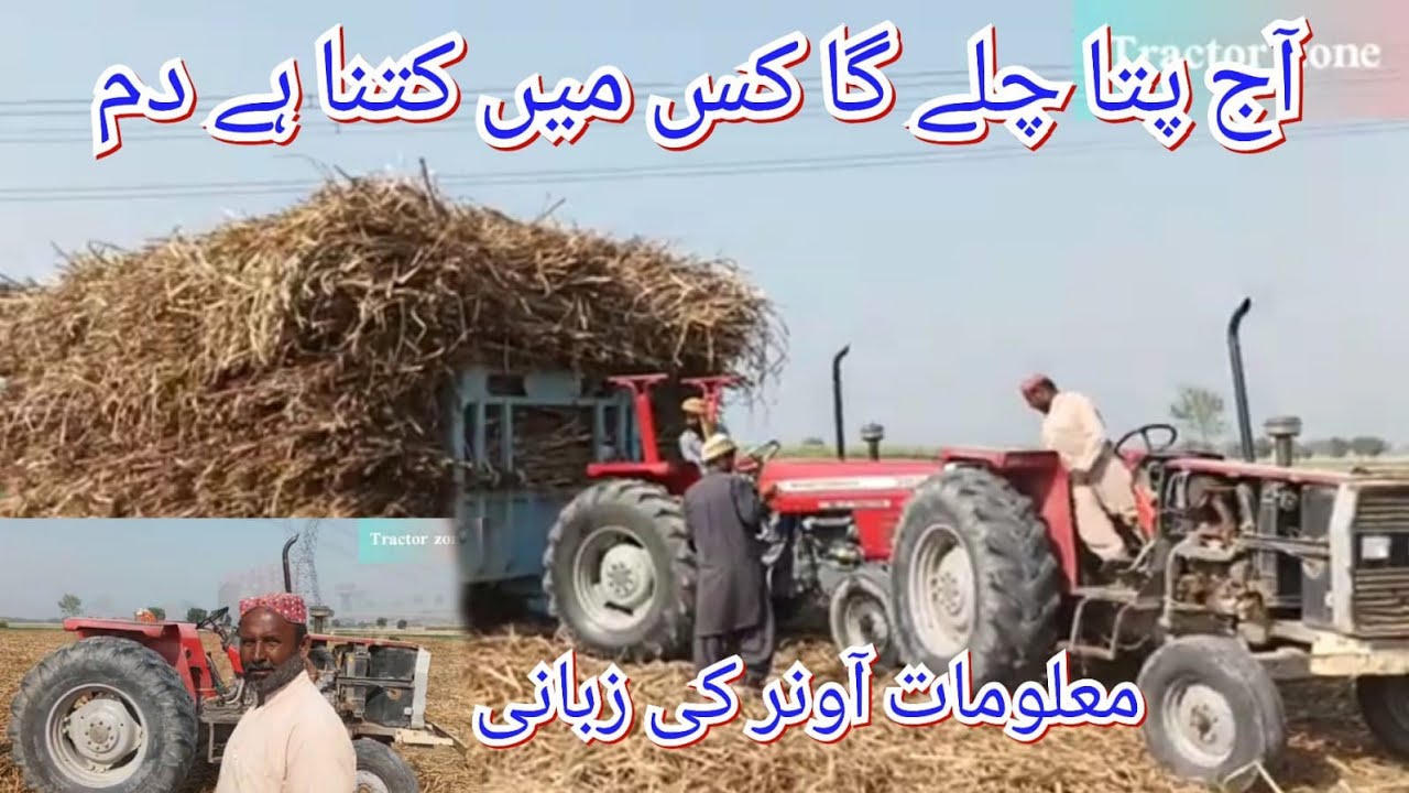  Two Mf 375 pulling out heavy loaded sugarcane trolley Waqas Answer #tractorzone 