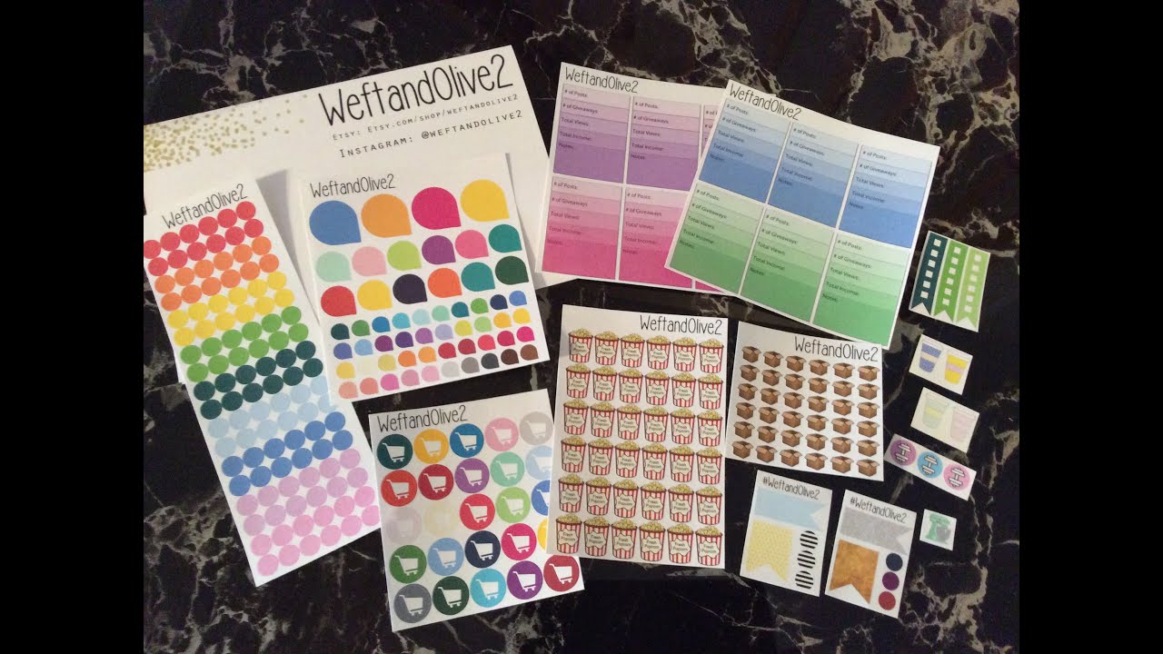 Fun Little Erin Condren Planner Sticker Review for New Etsy Shop WeftandOlive2