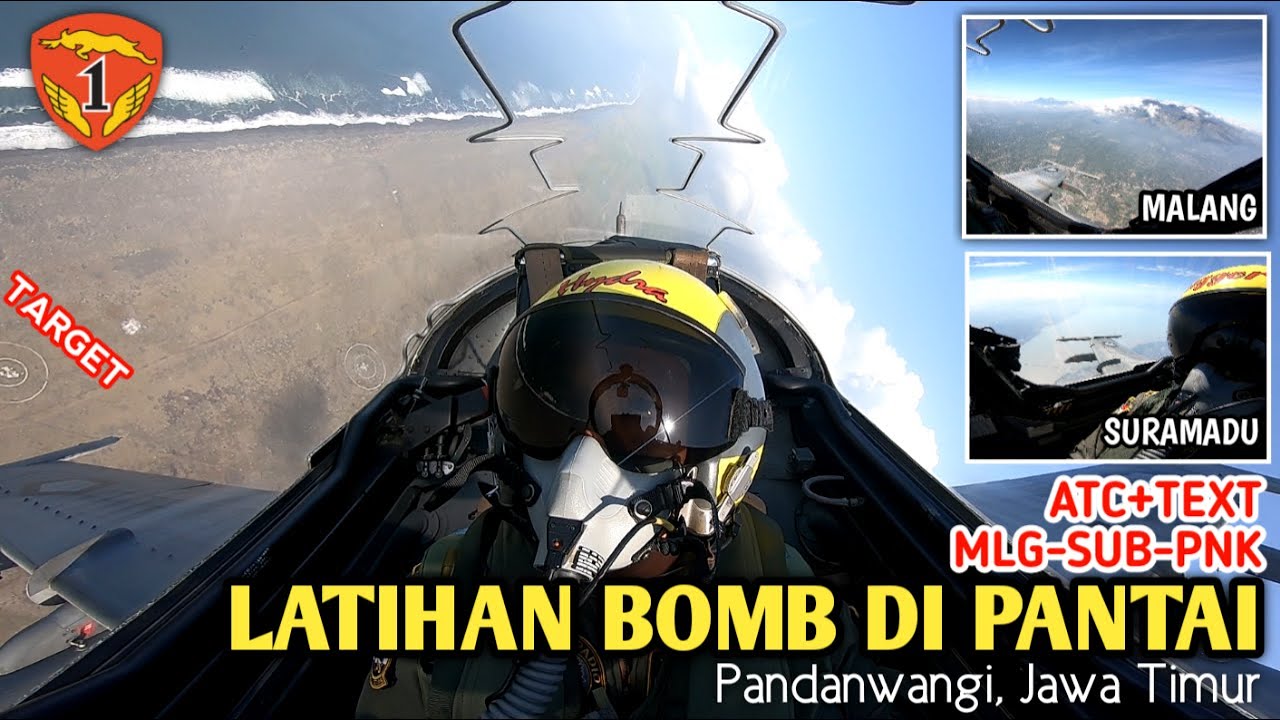 LATIHAN BOMBING PESAWAT TEMPUR TNI AU - FERRY FLIGHT (ATC+TEXT)