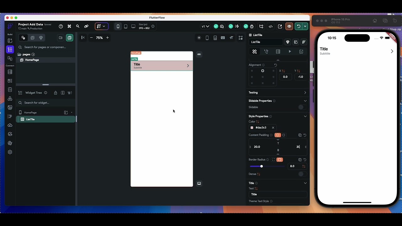 FlutterFlow ListTile Widget Tutorial | Build List Menus, Profile Rows & Settings Screens