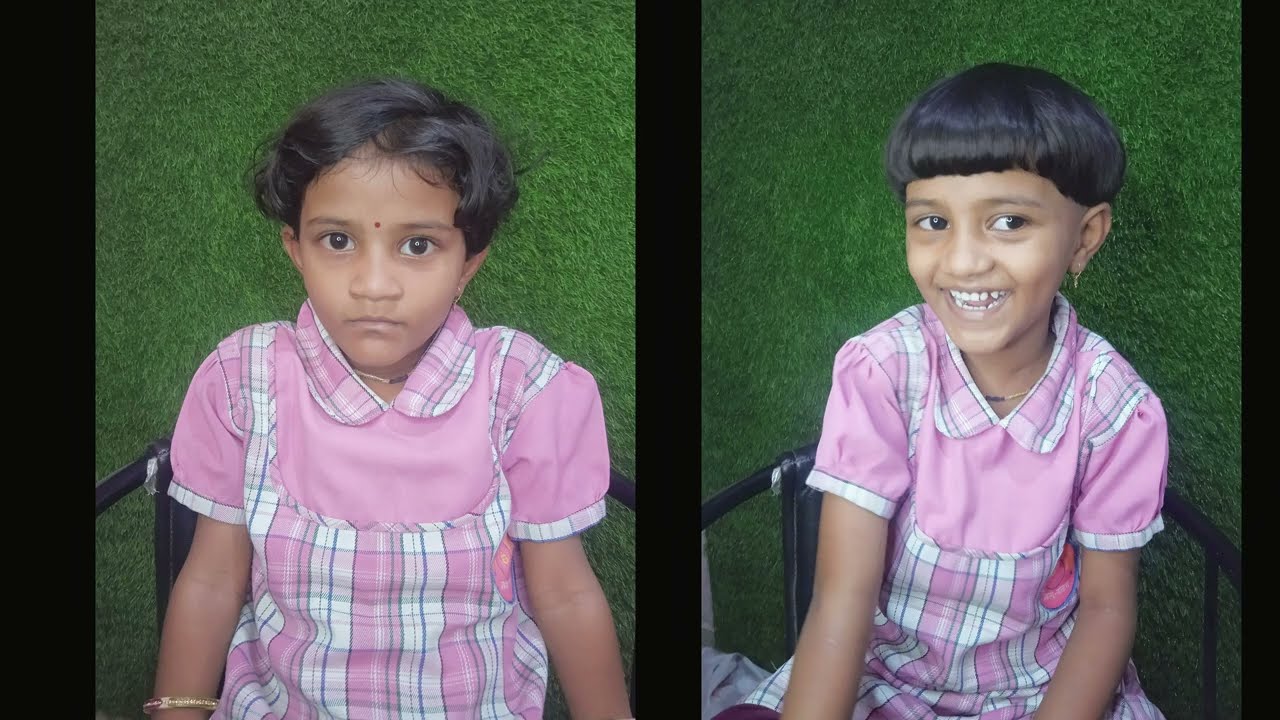 School girl hair cutting / हेयरकट करना सीखें  baby girl haircut RealParlour Sounds Round cut