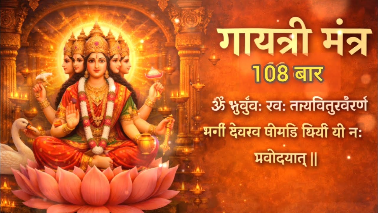 गायत्री मंत्र 108 बार | Gayatri Mantra 108 Times | मंदिर जैसा जाप | Devotional Hindi Bhajan