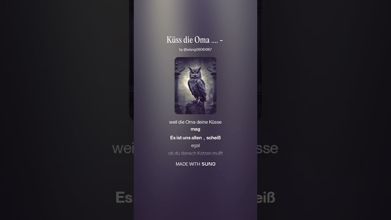Küss die Oma - heavy metal gothic - version - #lied #musik #schwarzerhumor # tod #beerdigung #sarg