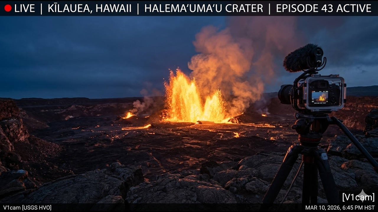 🔴WATCH LIVE: Hawaii Lava Flow 2026 &ndash; Kīlauea Volcano Erupting at Halemaʻumaʻu Summit