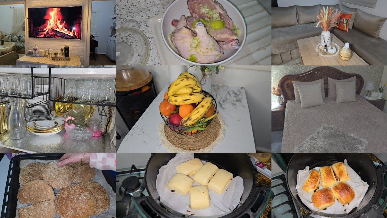 روتين عامر الحداكة اليوم دردكت على دار 🏠 كاملة كيفاش تنظمي المطبخ صغير بأبسط اشياء/ احسن ترقيد دجا🐔 