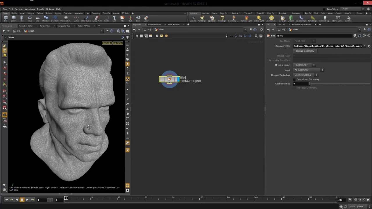 Building the slicer setup in Houdini