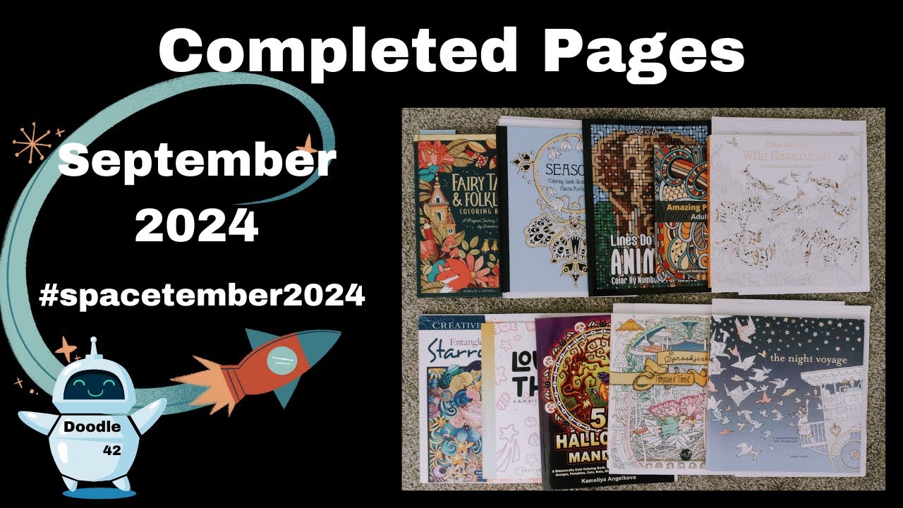 Completed Coloring Pages for September 2024 / #spacetember2024  / Adult Coloring