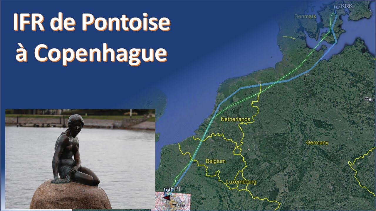 De Pontoise à Copenhague | Vol IFR complet avec ATC en Anglais