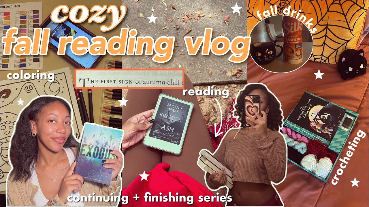 cozy fall reading vlog 🧶🧸🍂 | new hobbies, continuing and finishing a series, fall shows, etc.! 
