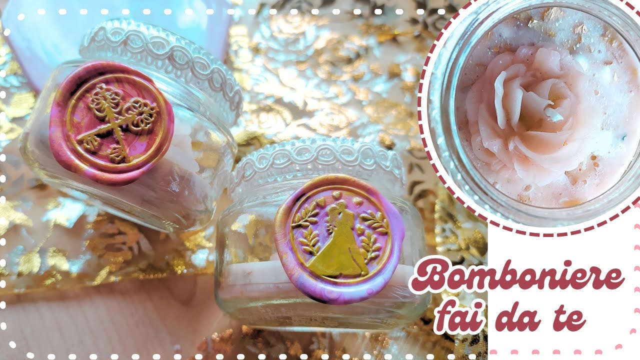 BOMBONIERE FAI DA TE con BARATTOLINI di VETRO e VECCHIE CANDELE🤎 RICICLO CREATIVO🕯CANDELE ROMANTICHE