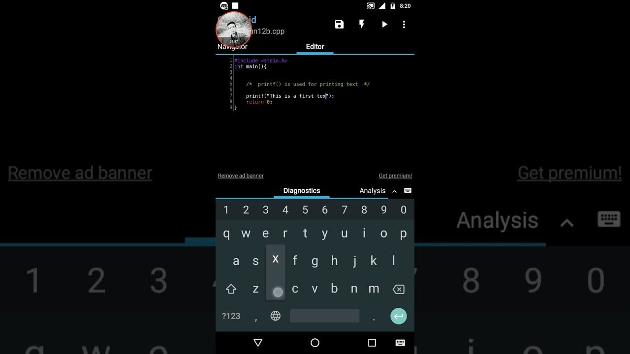 *C programming* &mdash; Print text & line break