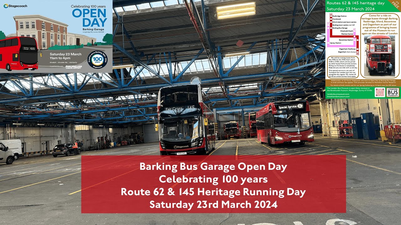Barking Bus Garage Open Day Celebrating 100 years | Routes 62 & 145 Heritage Day