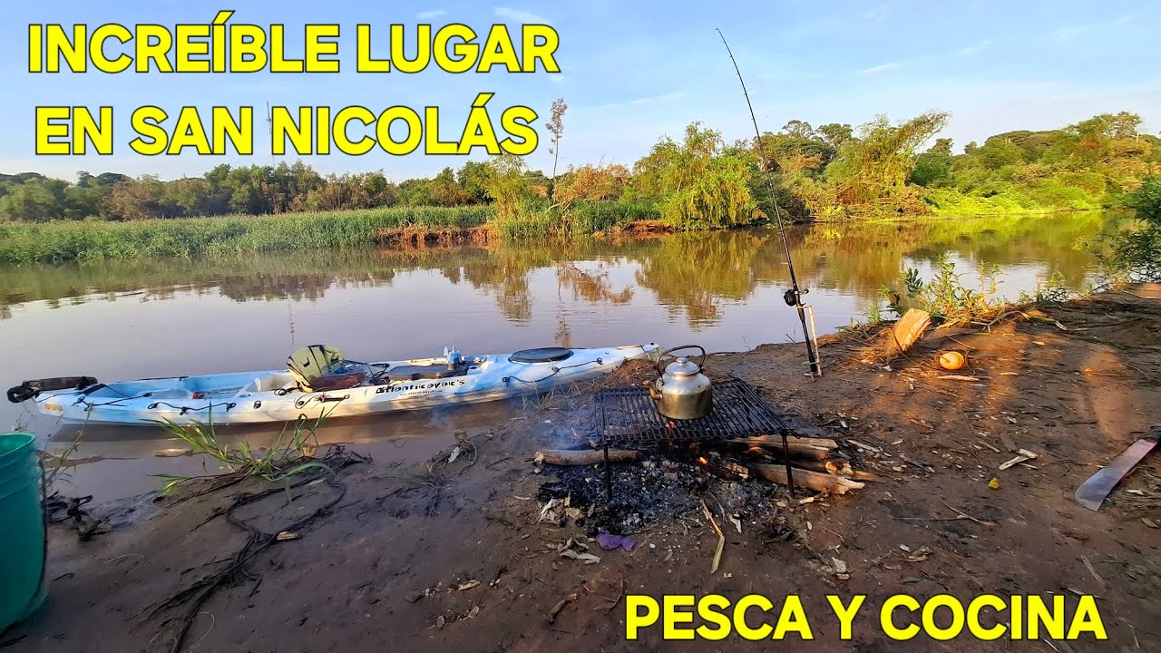 PESCA Y COCINA CON AMIGOS, DORADO A LA PARRILLA 🤤PESCA EN KAYAK EN SAN NICOLÁS 🎣