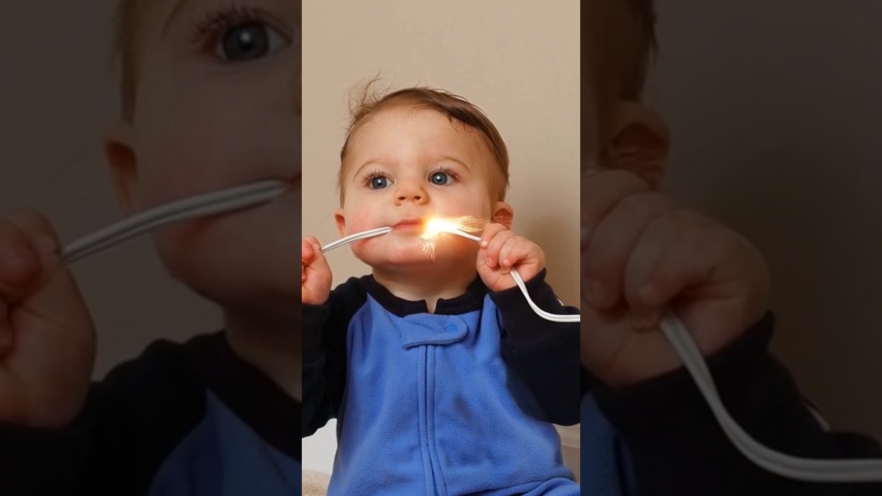 Electric shock for baby 😱😱😱😱😱 #electricshock #baby #viralvideo #trending #viralshorts #citebaby