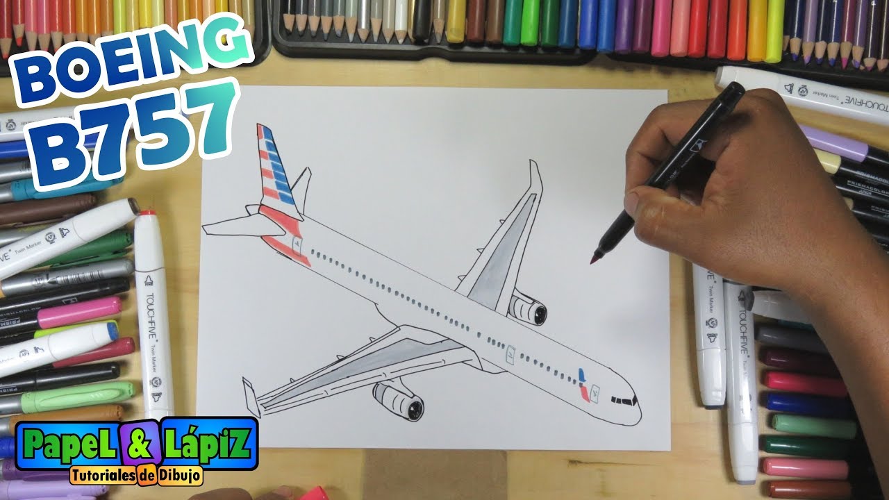 Cómo dibujar el avion Boeing B757
