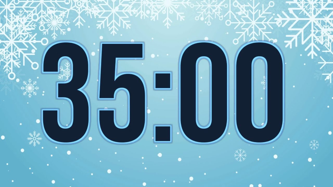 35 minute winter countdown timer with alarm ❄️🎵