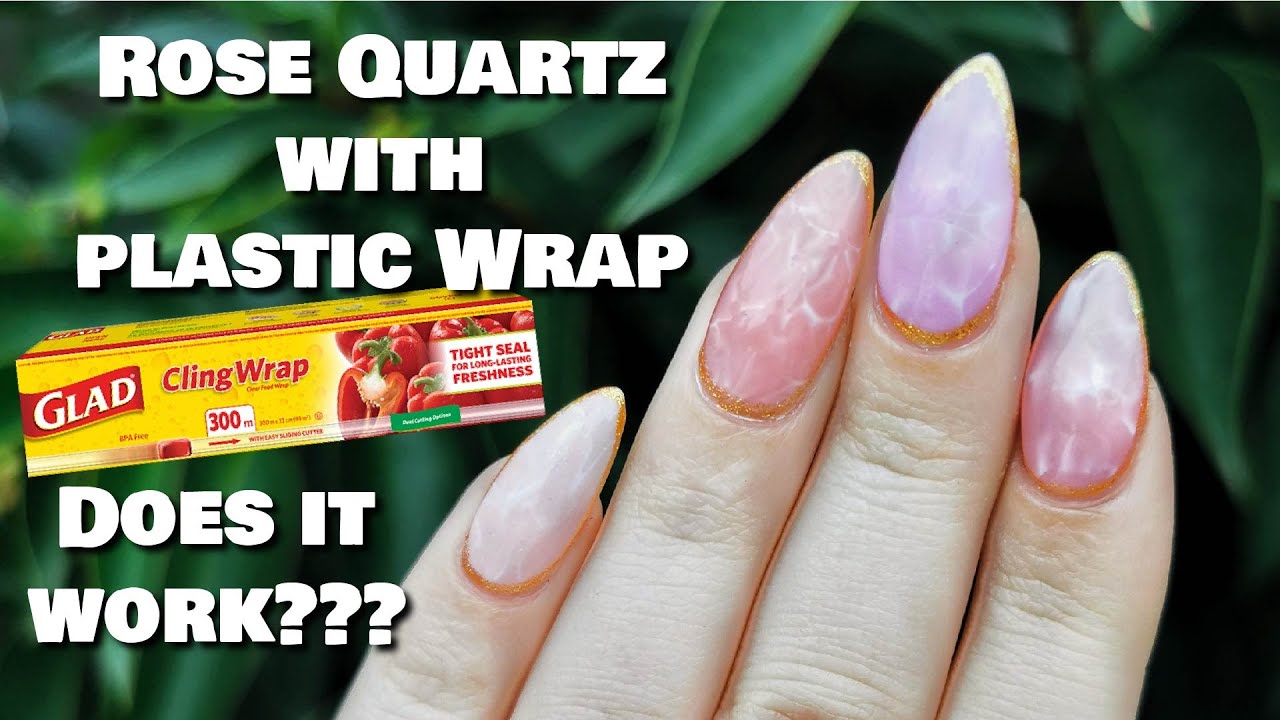 Rose Quartz Nails with Plastic Wrap | Does it work? | Gel Polish | Nail Hack