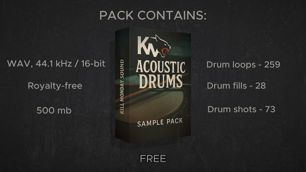 Бесплатный набор сэмплов акустических ударных «Acoustic Drums Sample Pack» 