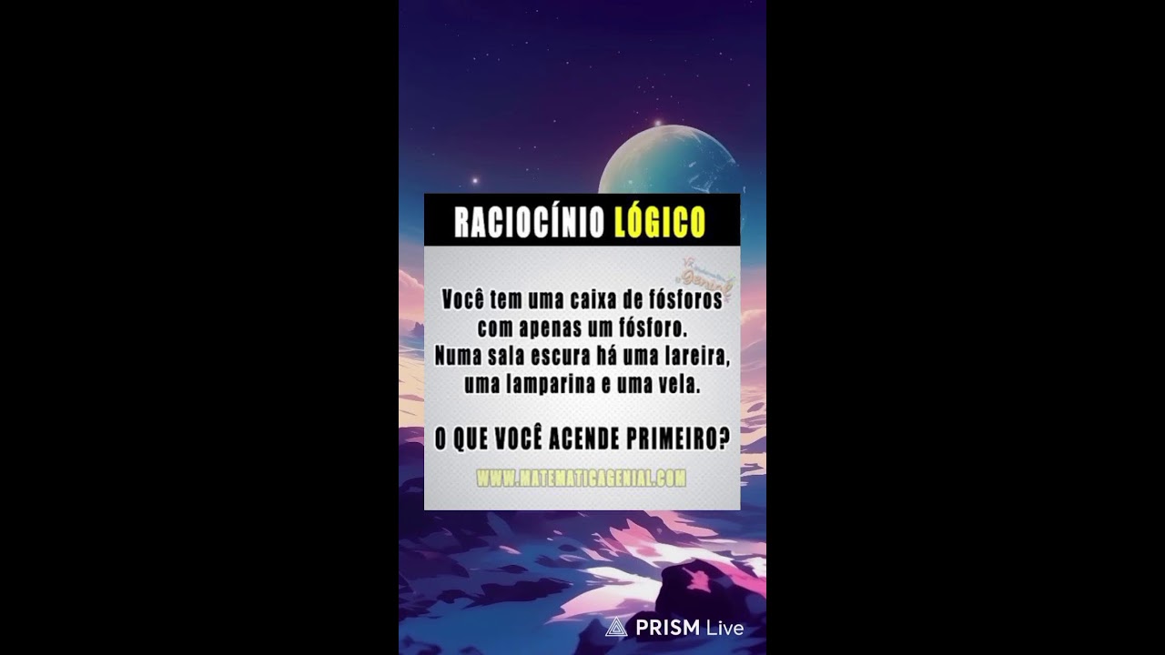 Vamos de Raciocínio Lógico. Live...
