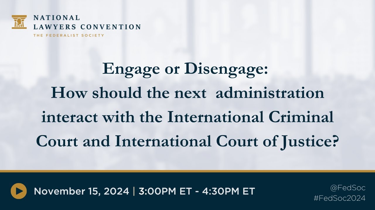 Engage or Disengage: International Criminal Court and International Court of Justice?  [2024 NLC]