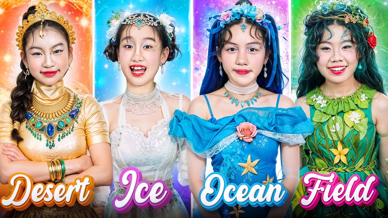 Đại Dương, Sa Mạc, Băng Và Đồng Cỏ Tại Cuộc Thi Tiktok! Nghèo Vs Giàu Vs Siêu Giàu Vs Siêu Siêu Giàu