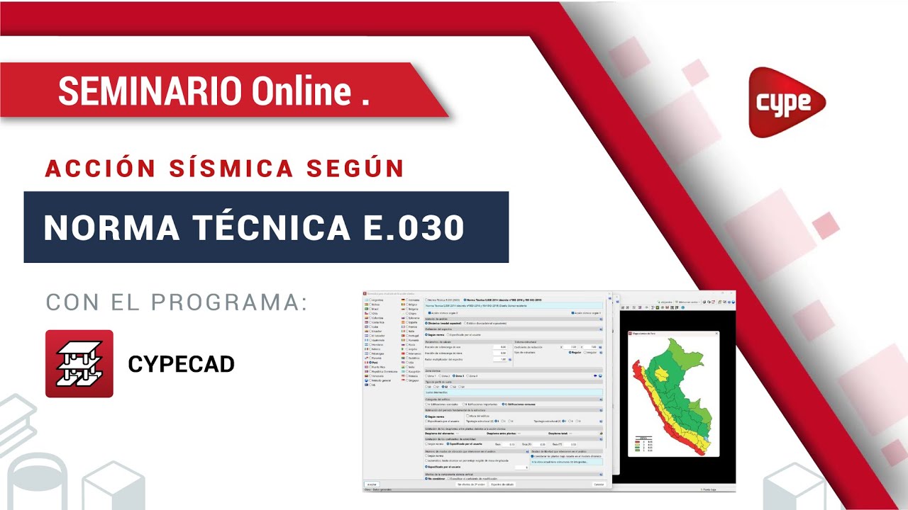 Seminario  Acción sísmica según Norma Técnica E.030 con CYPECAD