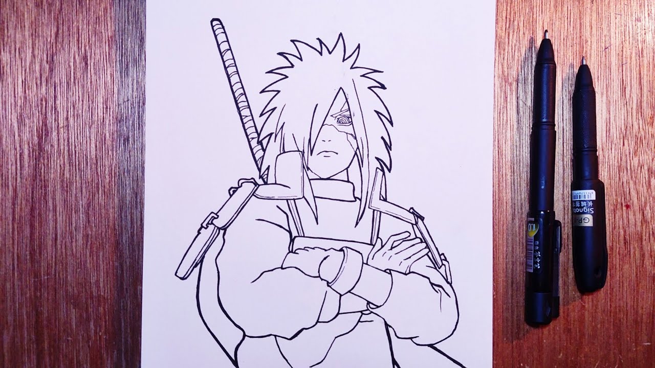 تعليم رسم مادارا أوتشيها خطوة بخطوة للمبتدئين | How to Draw Madara Uchiha Step by Step 🔥
