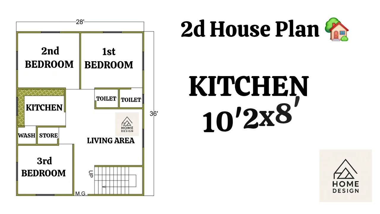 2d Home Plan 🏡| 28'x36' | #smallhomeplan #houseplan #homeplan #home #house #2dplan #floorplan #viral