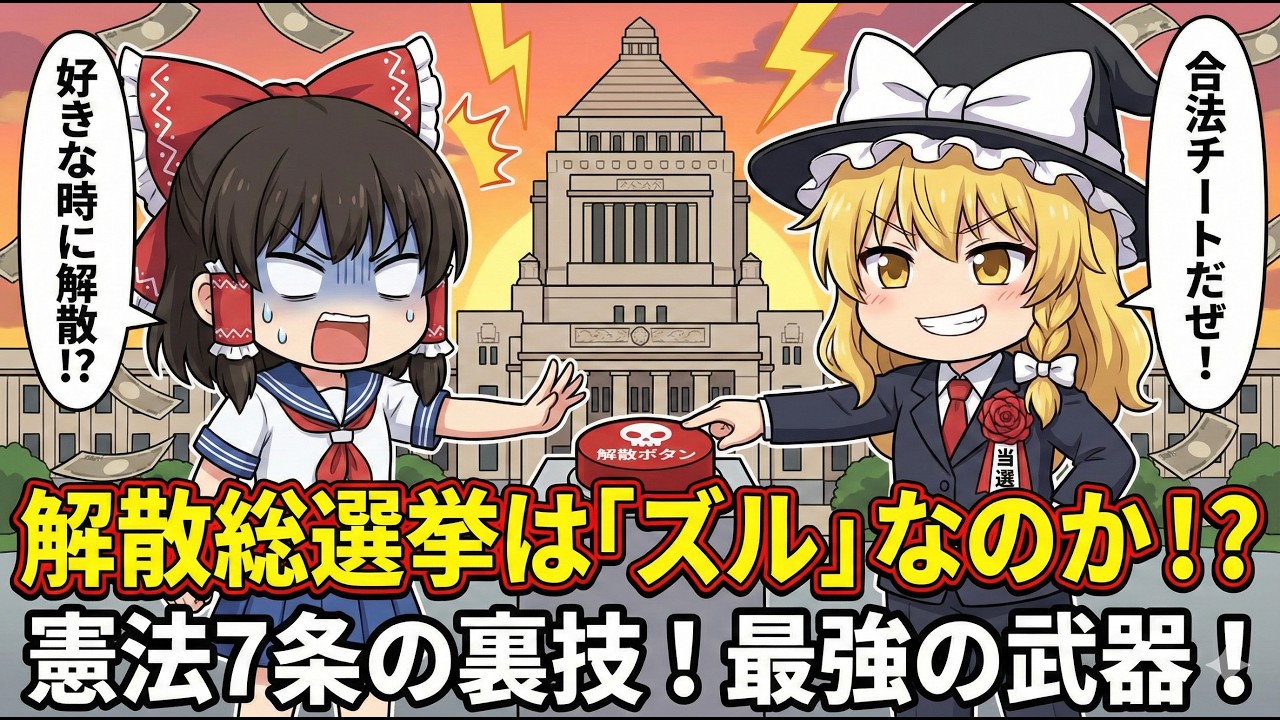 【政治の裏技？】なぜ総理大臣はいつでも「解散」できるのか？憲法7条と「ズルさ」の正体をゆっくり解説！■Q&Aで理解する政治・経済■
