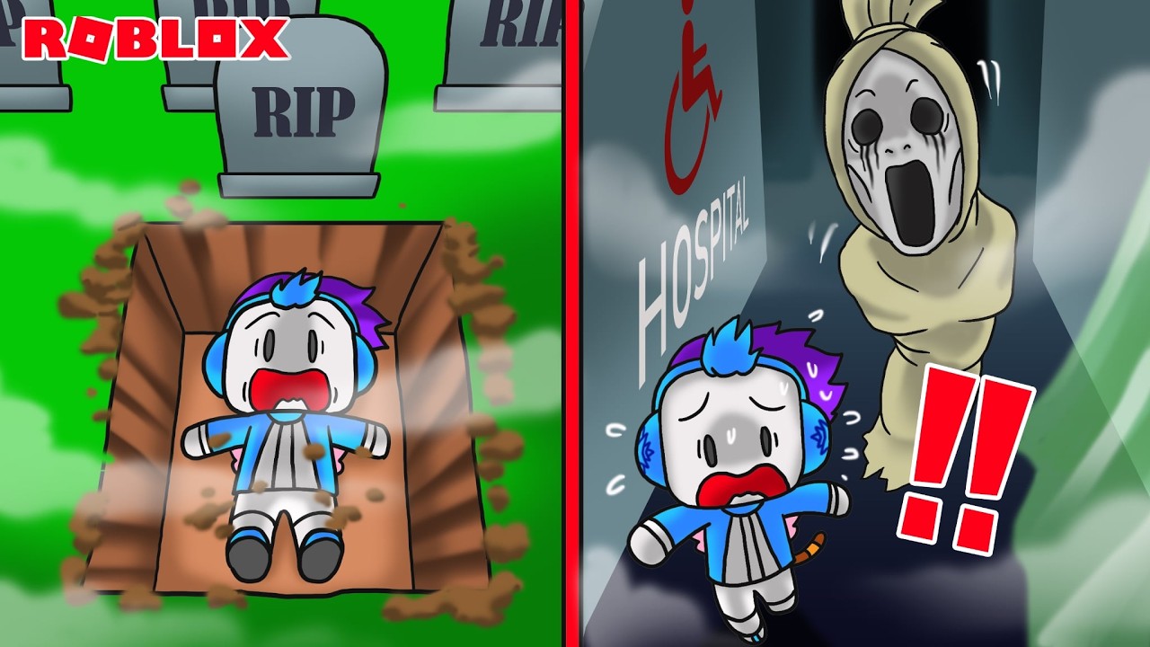 AKU MASUK KE DALAM KUBURAN DAN DI KEJAR POCONG DI DUNIA LAIN ROBLOX!!