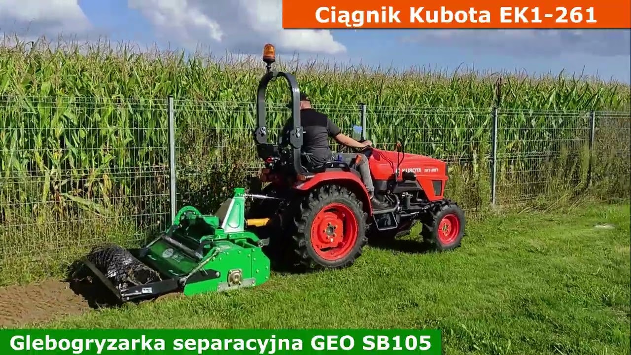 Ciągnik Kubota EK1-261 z Glebogryzarką separacyjną GEO SB105