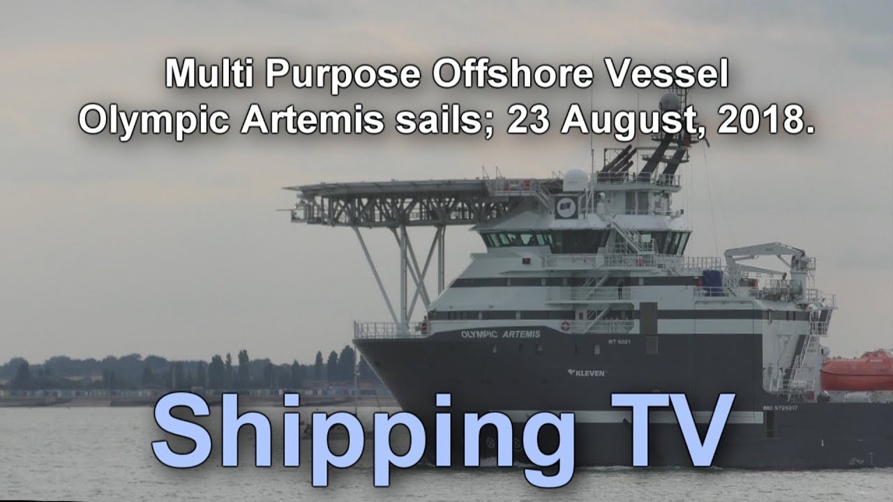 Multi Purpose Offshore Vessel Olympic Artemis sails, 23 August 2018