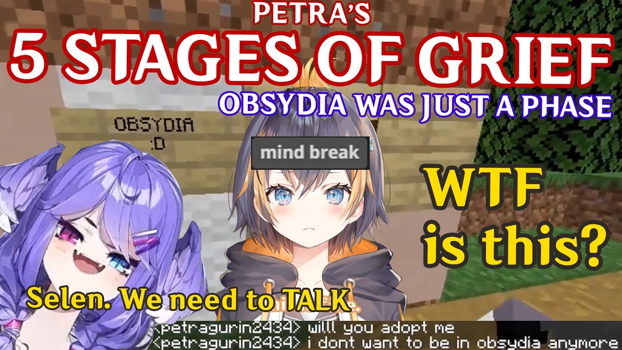 Petra's 5 STAGES of GRIEF : OBSYDIA'S MINECRAFT HOUSE (Petra's Reaction) NIJISANJI EN