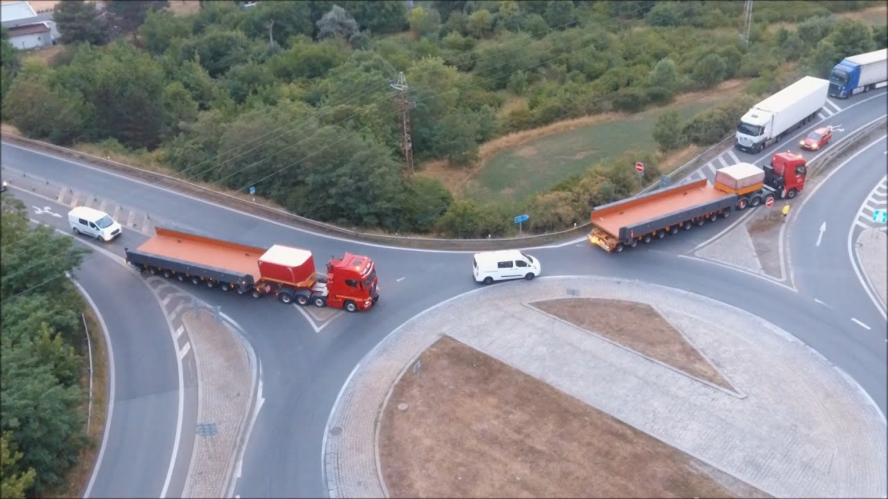 Přeprava dvou dílů mostu do Chrastavy - Nadměrný náklad / Oversize load / Schwertransport