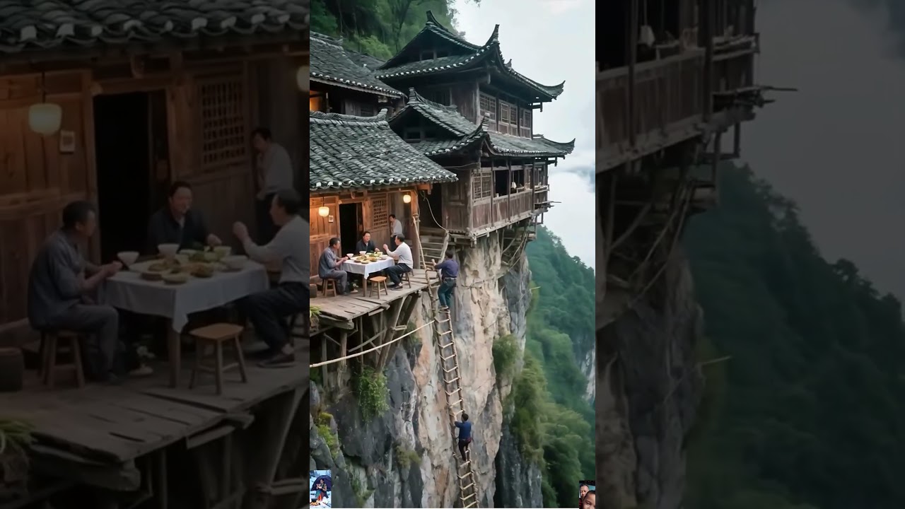 serene atmosphere, cliff village, calming the soul #dreamylandscapes #bestscenery